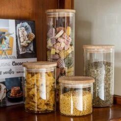Bocal En Verre - Couvercle Bois - 0.8L 7 Bocal En Verre - Couvercle Bois - 0.8L -Maison Fournitures Magasin bocal verre et bois 08l 2