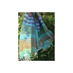 Fouta En Coton Biologique Aqua 100 X 200cm -Maison Fournitures Magasin fouta en coton biologique aqua 100 x 200cm 3