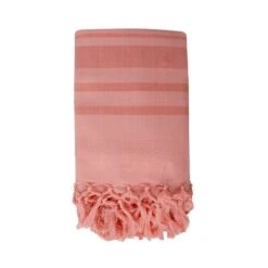 Fouta En Coton Biologique Coral - 90 X 160 Cm