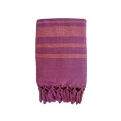 Fouta En Coton Biologique Fushia - 90 X 160 Cm