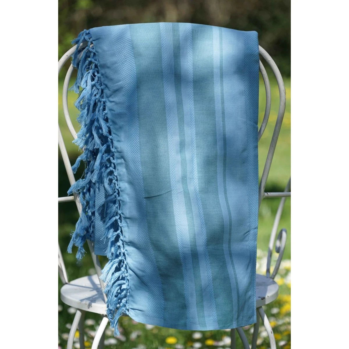 Fouta En Coton Biologique Sky - 90 X 160 Cm 4 Fouta En Coton Biologique Sky - 90 X 160 Cm – Image 2
