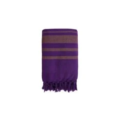 Fouta En Coton Biologique Violet - 90 X 160 Cm