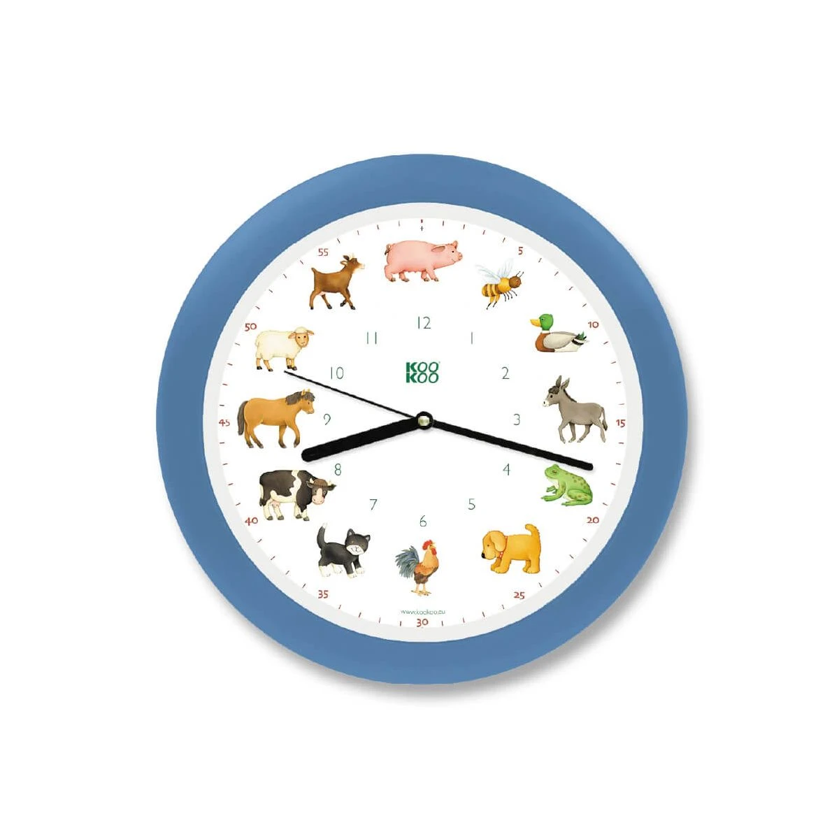 Horloge Animaux De La Ferme, Modèle En Cadre Bleu 3 Horloge Animaux De La Ferme, Modèle En Cadre Bleu