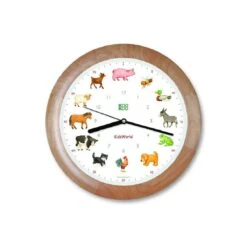 Horloge Animaux De La Ferme, Modèle En Cadre Bois