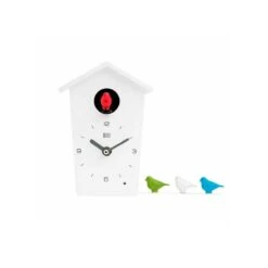 Horloge Mini Birdhouse Chants D'oiseaux Kookoo - Blanc