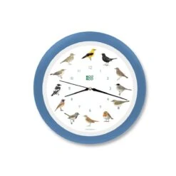 Horloge Oiseaux Des Jardins, Modèle En Cadre Bleu