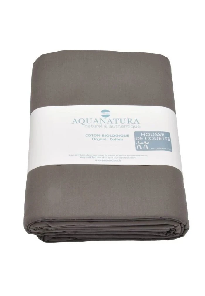 Housse De Couette BIO Lit 1 à 2 Personnes, 200 X 200 Cm, Coloris Gris 3 Housse De Couette BIO Lit 1 à 2 Personnes, 200 X 200 Cm, Coloris Gris