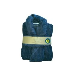 Peignoir En Coton Bio, Coloris Bleu Nuit, Taille L