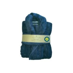 Peignoir En Coton Bio, Coloris Bleu Nuit, Taille M