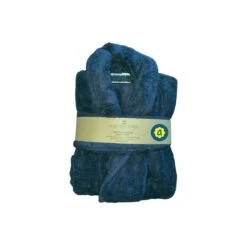 Peignoir En Coton Bio, Coloris Bleu Nuit, Taille XL