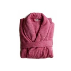 Peignoir En Coton Bio, Coloris Framboise, Taille S