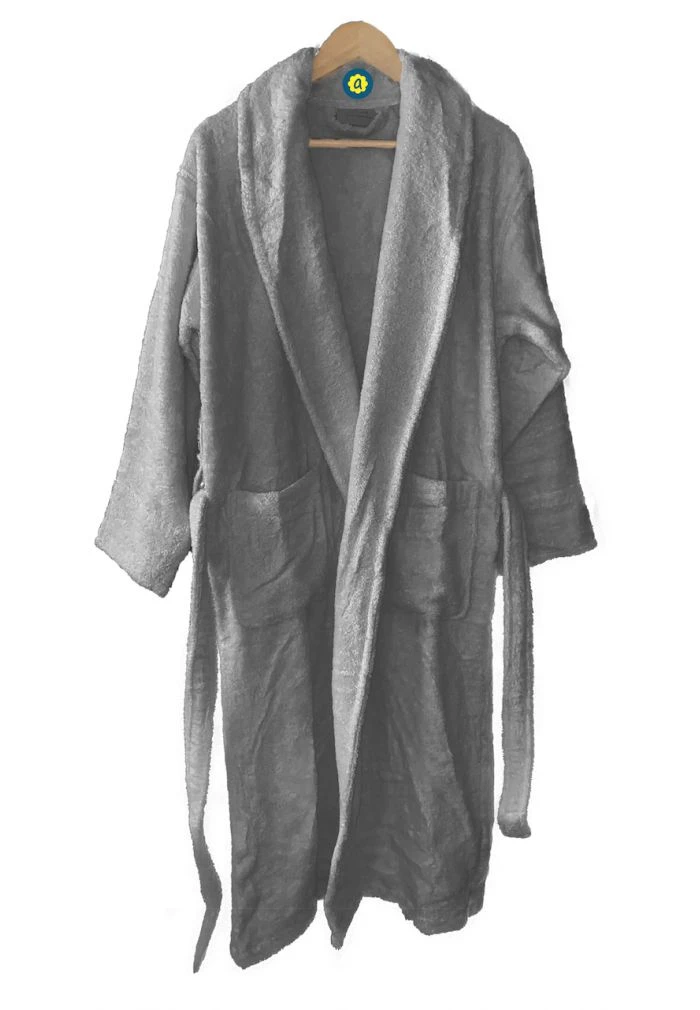 Peignoir En Coton Bio, Coloris Gris, Taille S 4 Peignoir En Coton Bio, Coloris Gris, Taille S â Image 2