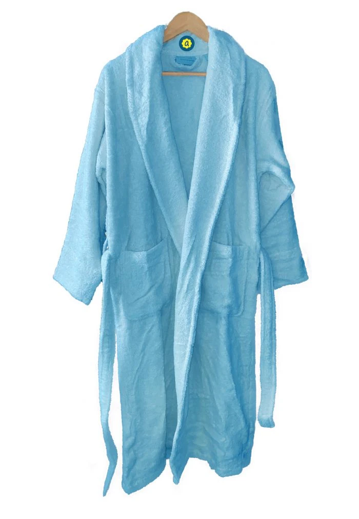 Peignoir En Coton Bio, Coloris Lagon, Taille XL 4 Peignoir En Coton Bio, Coloris Lagon, Taille XL – Image 2