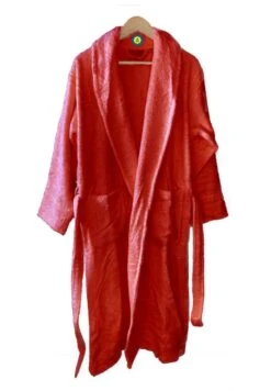 Peignoir En Coton Bio, Coloris Paprika, Taille M -Maison Fournitures Magasin peignoir en coton bio coloris paprika taille m 1