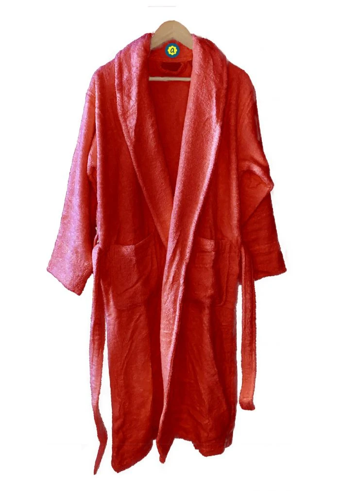 Peignoir En Coton Bio, Coloris Paprika, Taille S 4 Peignoir En Coton Bio, Coloris Paprika, Taille S â Image 2
