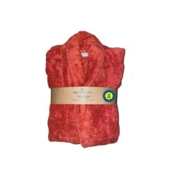 Peignoir En Coton Bio, Coloris Paprika, Taille XL