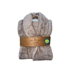 Peignoir En Coton Bio, Coloris Sable, Taille XL
