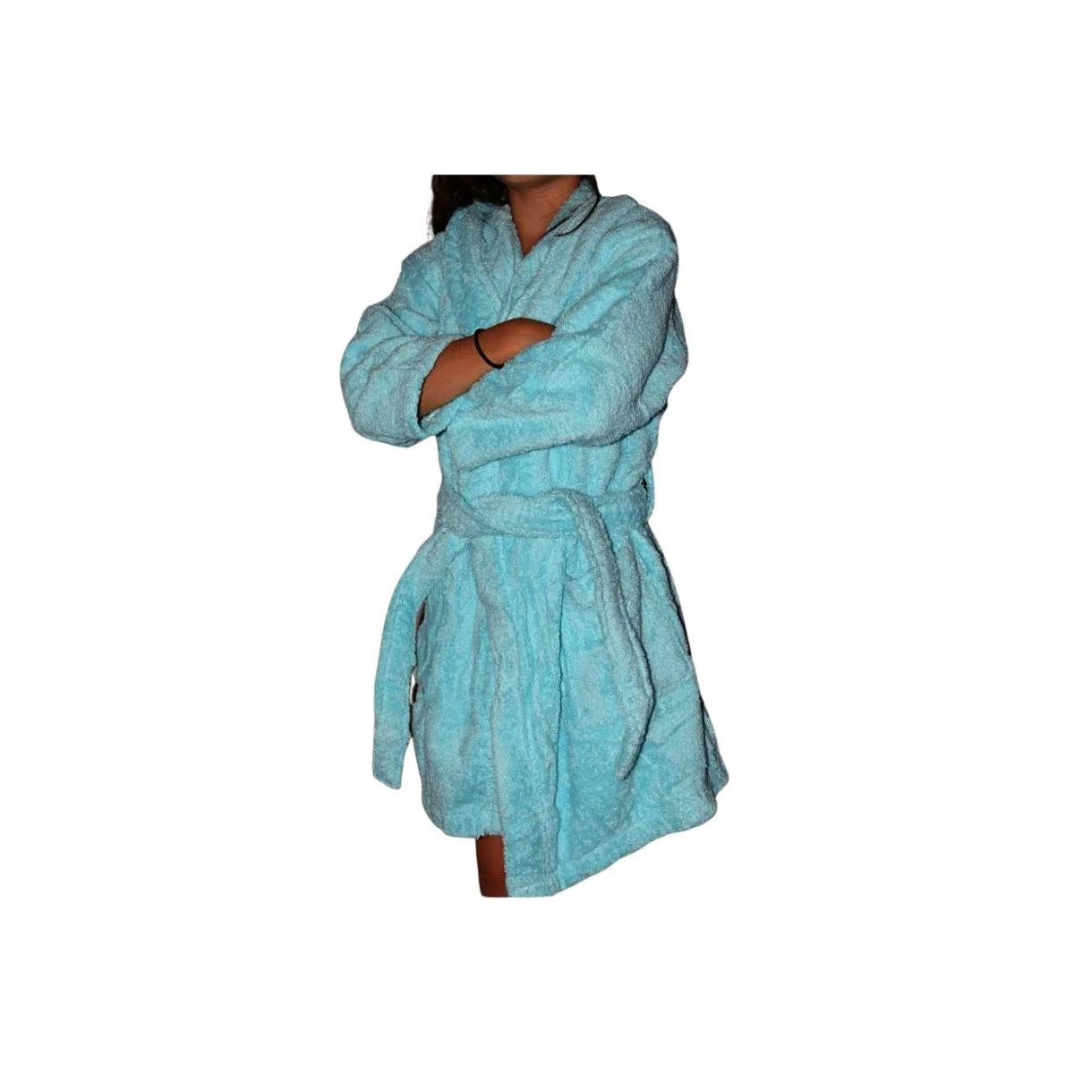 Peignoir En Coton Bio Enfant, Coloris Lagon, Taille 2 Ans 3 Peignoir En Coton Bio Enfant, Coloris Lagon, Taille 2 Ans