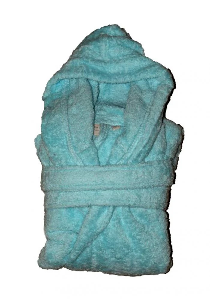 Peignoir En Coton Bio Enfant, Coloris Lagon, Taille 6 Ans 4 Peignoir En Coton Bio Enfant, Coloris Lagon, Taille 6 Ans – Image 2