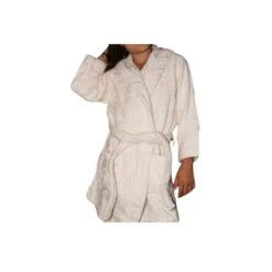 Peignoir En Coton Bio Enfant, Coloris Naturel, Taille 14 Ans