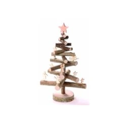 Sapin De Noël 30 Cm En Bois Avec Figurines