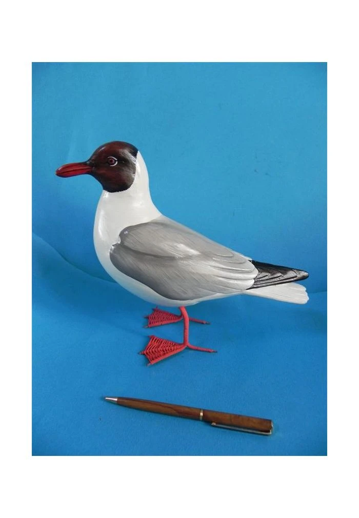 STATUETTE BOIS MOUETTE RIEUSE 30 CM 3 STATUETTE BOIS MOUETTE RIEUSE 30 CM
